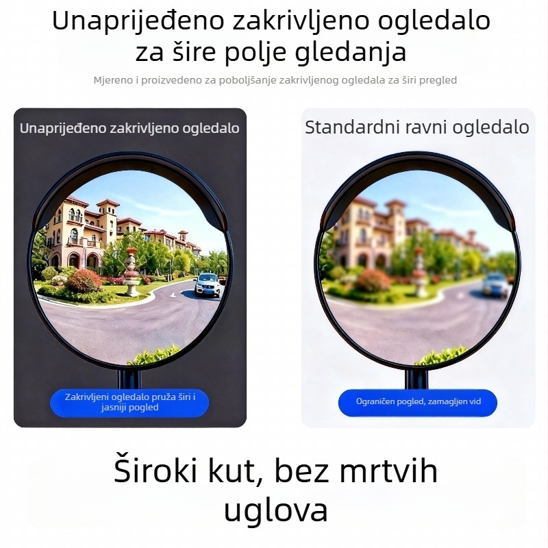 Unutarnji retrovizor za automobil, s vakuumskim držačem, širokim vidnim poljem, konveksnom površinom, protivodsjaj, za električni tricikl, model 37H