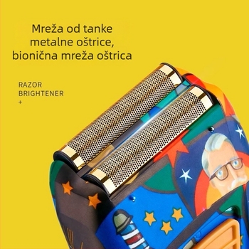 Prijenosni bežični stroj za kosu s četkastim motorom, odvojiva periva glava noža, ugrađena baterija 500-800 mAh, radno vrijeme 1-3 sata, noževi od finog čelika, niska razina buke 36-45 dB
