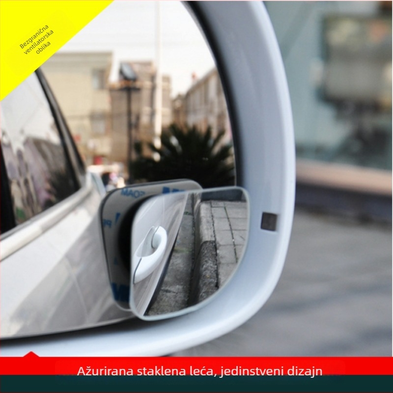 Automobilski retrovizor, mali okrugli, u obliku ventilatora, podesivo staklo HD, bez okvira, široki kut za mrtve kutove
