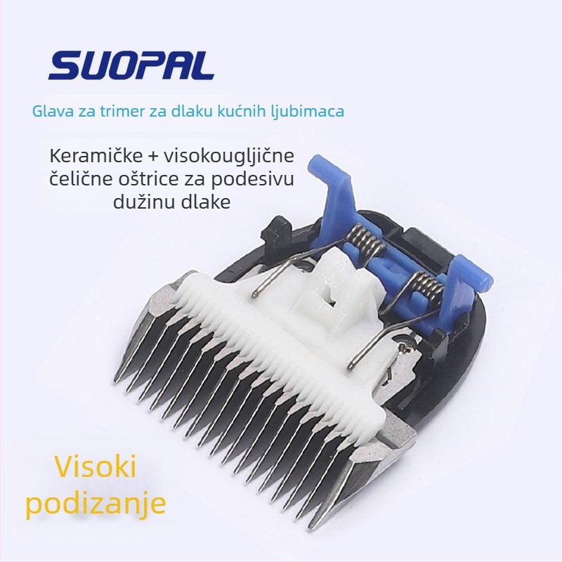 Glava za njegu psa s keramičkim nožem, prozirno kućište, vodootporno, univerzalna kompatibilnost, niska buka 36–45 dB, bez baterije