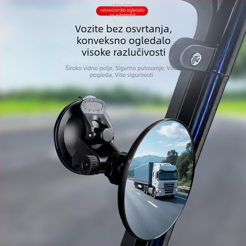 360° širokokutni retrovizor za trokolno vozilo, s usisnom čašom, konveksno ogledalo, veliko vidno polje