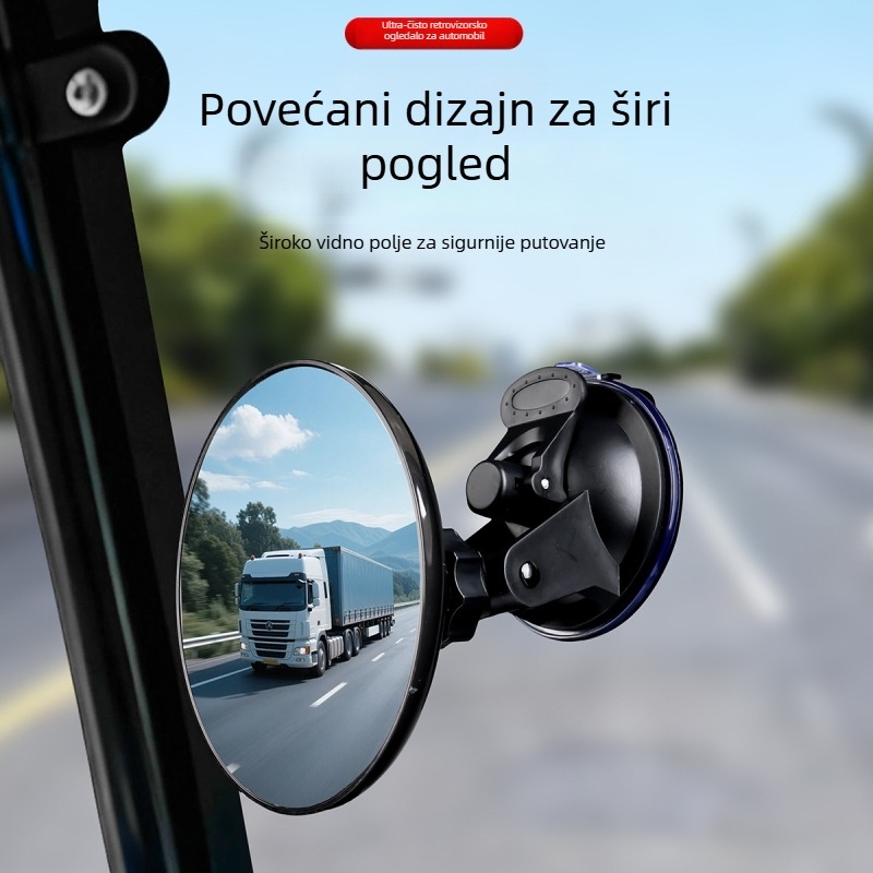 360° širokokutni retrovizor za trokolno vozilo, s usisnom čašom, konveksno ogledalo, veliko vidno polje