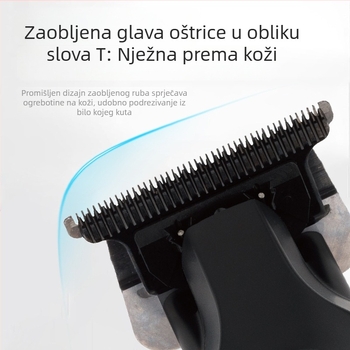 Muški uređaj za šišanje kose, punjivi, univerzalna namjena, bez četkica motora, oštrice od nehrđajućeg čelika, salonski električni trimer