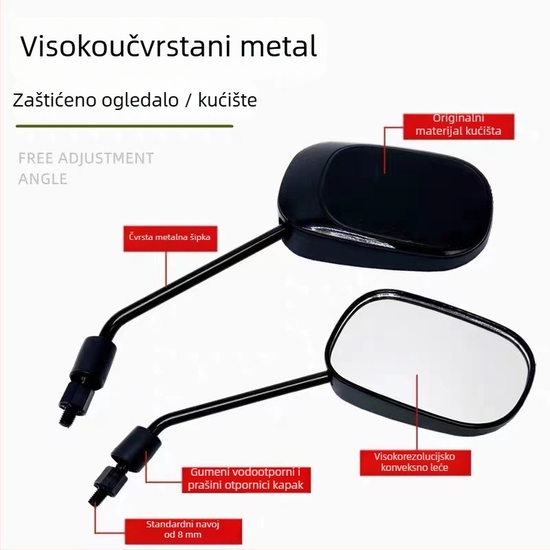 Zadnje ogledalo za električna vozila Aima i Dajinniu, univerzalni M8 navoj, plast+željezo, Xin Chuang Ling