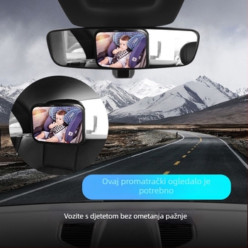 Town head Retrovizor za dječje sjedalo u automobilu, 360° pregled, sigurnosno ogledalo za dijete