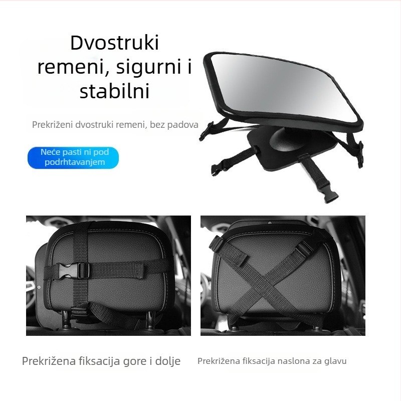 Town head Retrovizor za dječje sjedalo u automobilu, 360° pregled, sigurnosno ogledalo za dijete