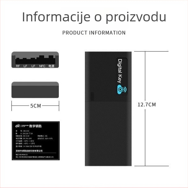 Pametni ključ automobila s nadogradnjom kontrole putem mobilnog telefona, NFC i Bluetooth, digitalno upravljanje flotom, daljinski pristup