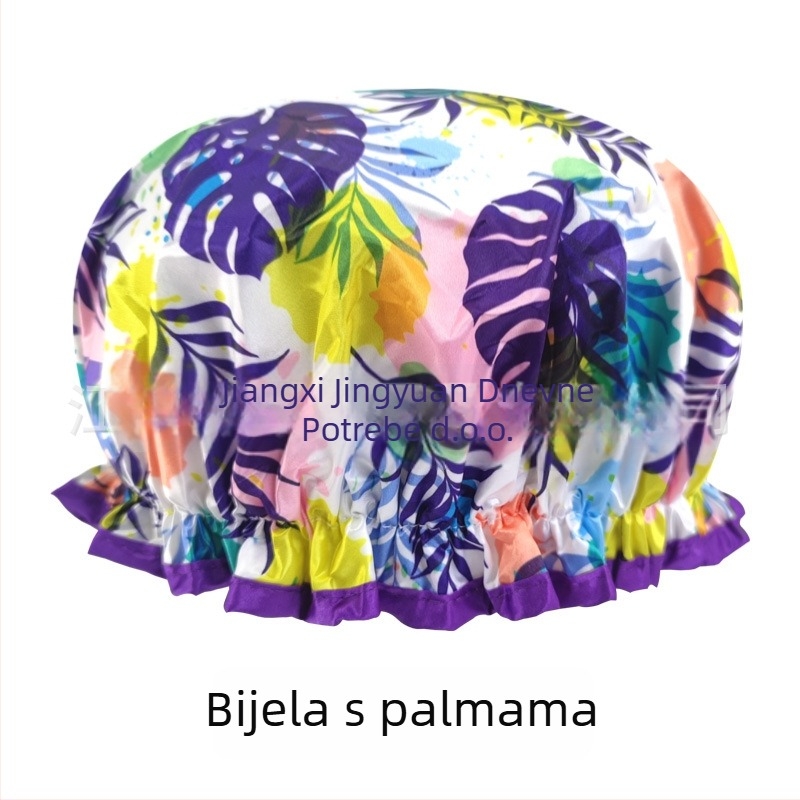 Dvostruko slojevita satensko-PEVA kapa za tuširanje za odrasle, vodootporna, pastoralni stil, 40 g