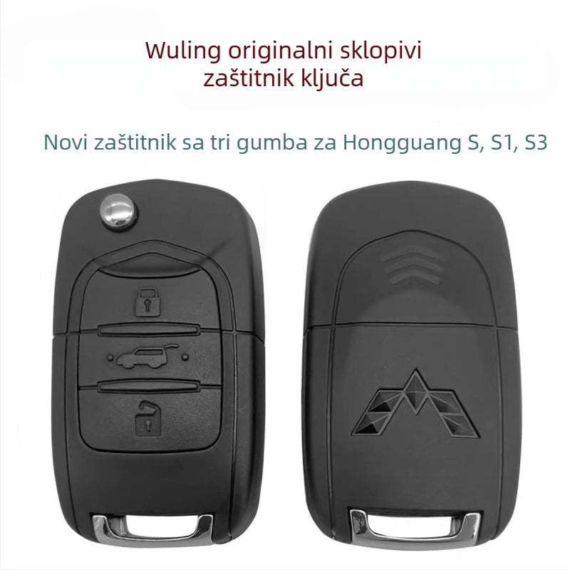 Sklopivo kućište ključa za Wuling Hongguang S1 BV-20 – ABS kućište; tipka od bijelog bakra; kompatibilno s Baojun sustavom; Hongguang modeli