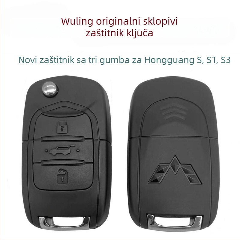Sklopivo kućište ključa za Wuling Hongguang S1 BV-20 – ABS kućište; tipka od bijelog bakra; kompatibilno s Baojun sustavom; Hongguang modeli