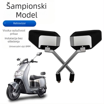 Zadnje ogledalo – Crown-Winning Style, kvadratično ogledalo, kućište PP+ aluminij, kompatibilno s A0s6, dvotočka, električno vozilo, motocikl