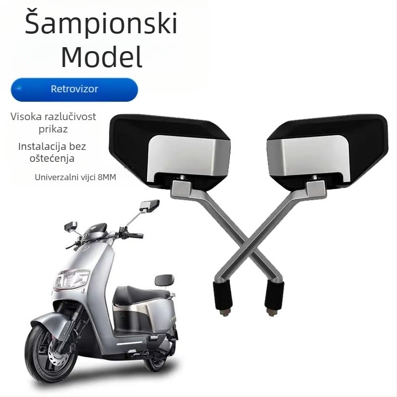 Zadnje ogledalo – Crown-Winning Style, kvadratično ogledalo, kućište PP+ aluminij, kompatibilno s A0s6, dvotočka, električno vozilo, motocikl