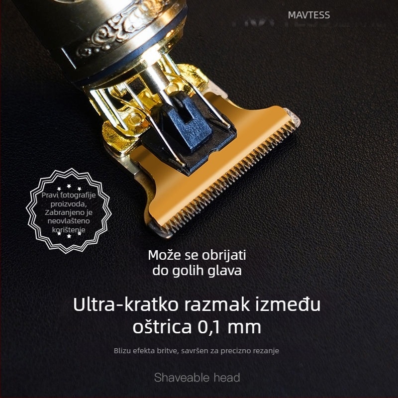 Električni šišač kose s četkanim motorom, nože od nehrđajućeg čelika, odvojiva periva glava oštrice, ugrađena baterija 1200–2000 mAh, trajanje rada 1–3 h