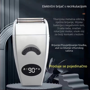 Profesionalna električna mašinica za šišenje kose za frizerske salone — motor s četkama, oštrice od titanijog legura, ugrađena baterija 500–800 mAh, radni vijek 3–6 sati, buka ispod 36 dB