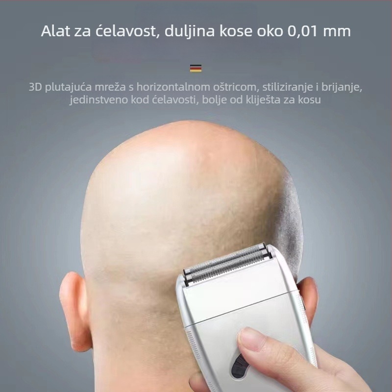 Profesionalna električna mašinica za šišenje kose za frizerske salone — motor s četkama, oštrice od titanijog legura, ugrađena baterija 500–800 mAh, radni vijek 3–6 sati, buka ispod 36 dB