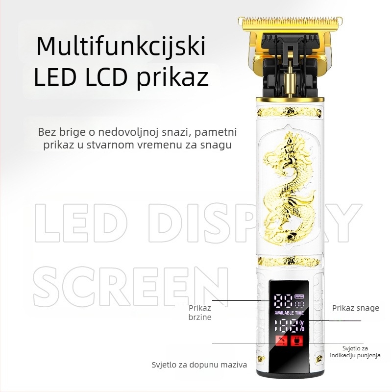 Električni šišač za kosu za kućnu upotrebu — oštrica od titanijeve legure, odvaja se i pere glava za rezanje, četkasti motor, ugrađena baterija 1200–2000 mAh