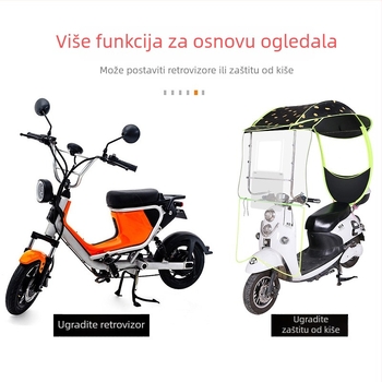 Držač retrovizora za električni bicikl i motocikl, plastični, kompatibilan s 6/8/10 zubima