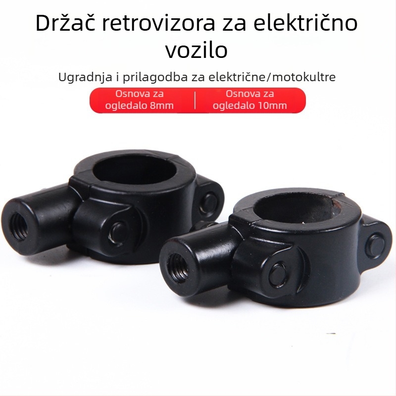 Držač retrovizora za električni bicikl i motocikl, plastični, kompatibilan s 6/8/10 zubima