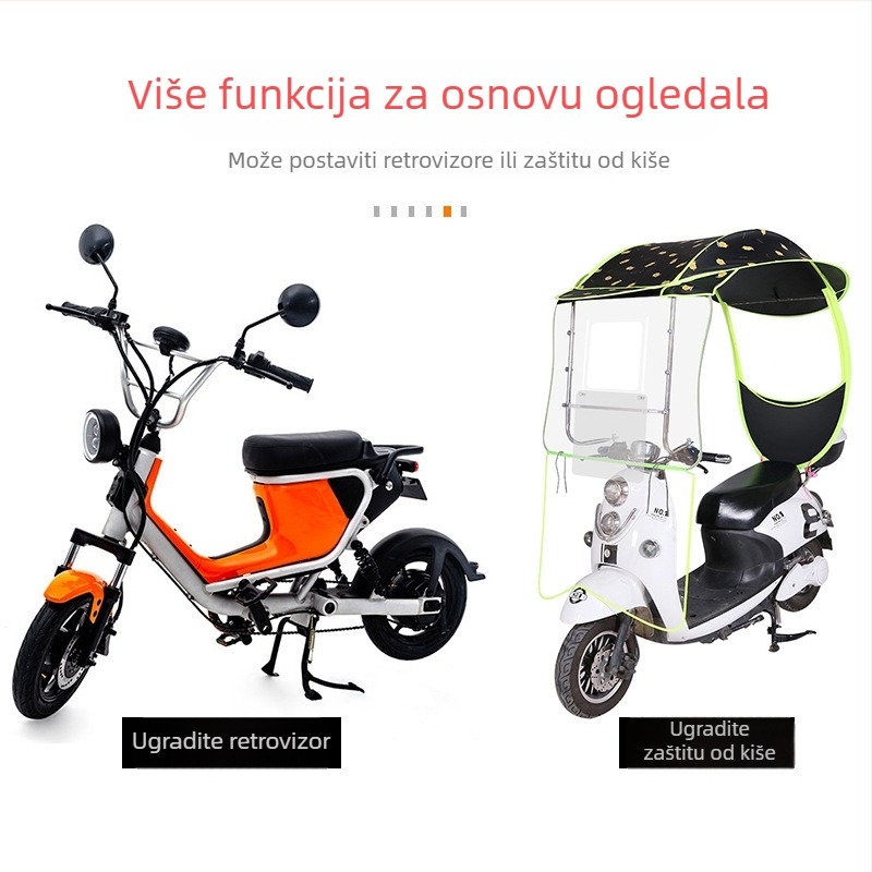 Držač retrovizora za električni bicikl i motocikl, plastični, kompatibilan s 6/8/10 zubima