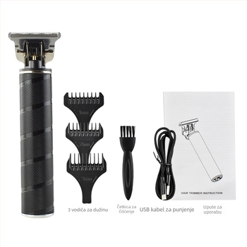 Električni šišač za kosu s USB punjenjem, oštrica od nehrđajućeg čelika, vodootporan, čišćenje bez vode, za odrasle