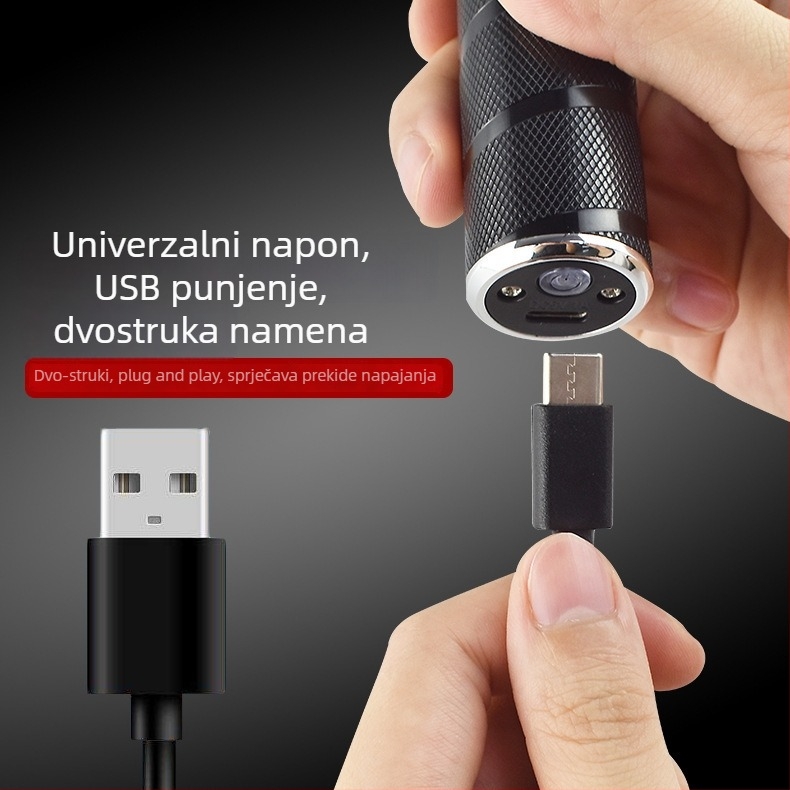 Električni šišač za kosu s USB punjenjem, oštrica od nehrđajućeg čelika, vodootporan, čišćenje bez vode, za odrasle