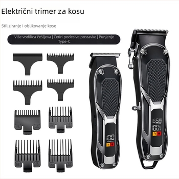 Zhimei međunarodni električni set za šišanje kose s četiri postavke, dugotrajna baterija, profesionalni salon visokih snaga