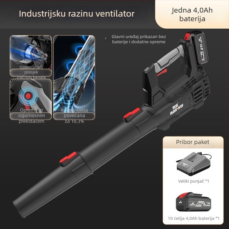Nanwei litijsko-baterijski puhac industrijske klase visokih snaga, s 3C certifikatom, kompatibilan s AC/DC ≤50V za prašinu, lišće i snijeg