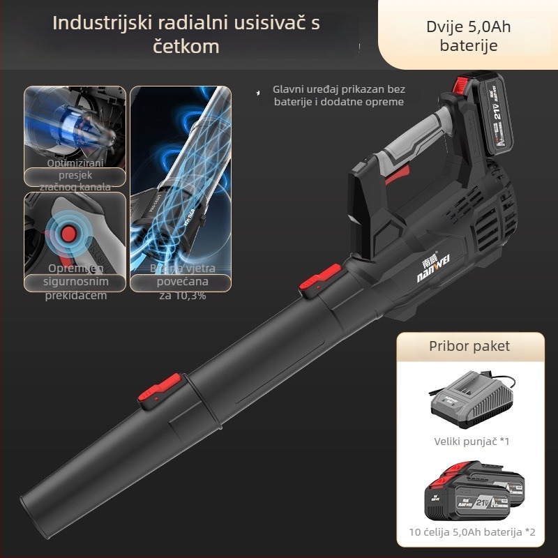 Nanwei litijsko-baterijski puhac industrijske klase visokih snaga, s 3C certifikatom, kompatibilan s AC/DC ≤50V za prašinu, lišće i snijeg