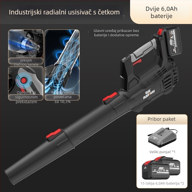 Nanwei litijsko-baterijski puhac industrijske klase visokih snaga, s 3C certifikatom, kompatibilan s AC/DC ≤50V za prašinu, lišće i snijeg