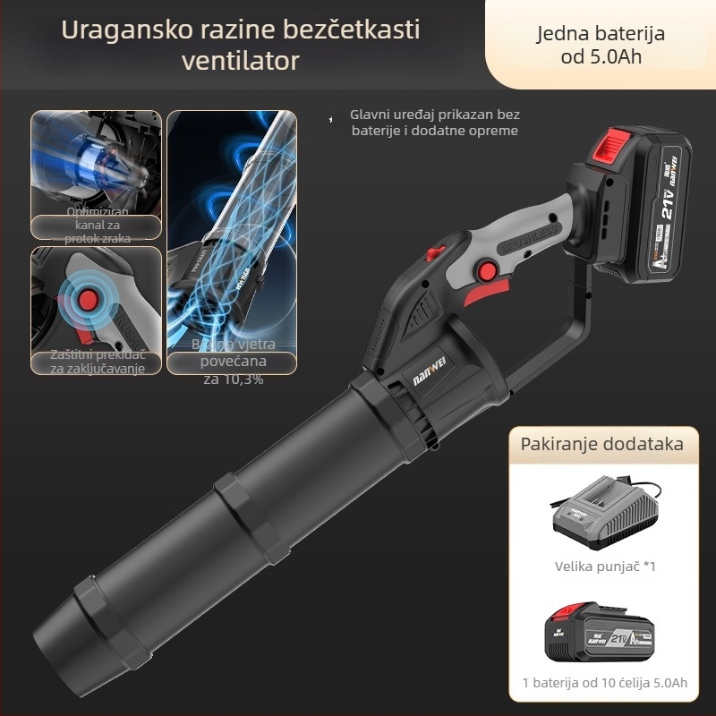 Nanwei litijsko-baterijski puhac industrijske klase visokih snaga, s 3C certifikatom, kompatibilan s AC/DC ≤50V za prašinu, lišće i snijeg