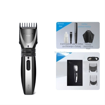 Šišalica za kosu s digitalnim zaslonom — višenamjenski električni alat za njegu za kućnu upotrebu, za odrasle i djecu (bezčetkasti motor, oštrice od titanijskog legura, dvostruko napajanje, ugrađena baterija, vodootporan)