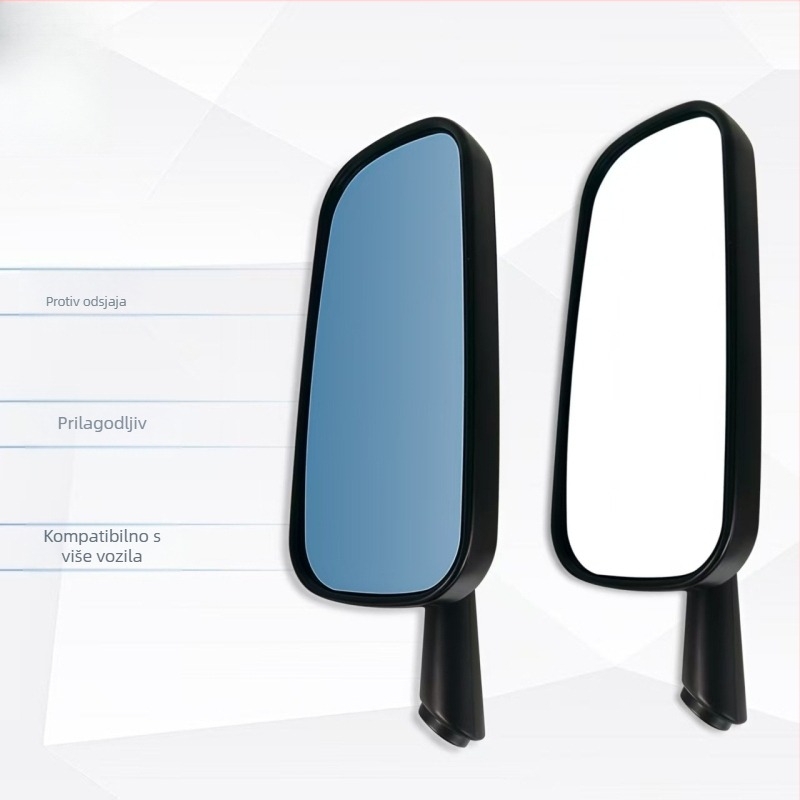 Zadnji retrovizor od aluminijske legure za motocikle i električna vozila, anti-odsjaj, kvadratni retrovizor, univerzalna kompatibilnost, model H2c-full die-casting