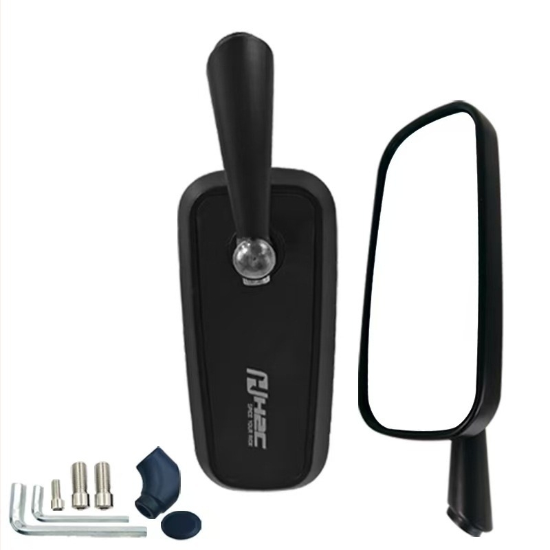 Zadnji retrovizor od aluminijske legure za motocikle i električna vozila, anti-odsjaj, kvadratni retrovizor, univerzalna kompatibilnost, model H2c-full die-casting