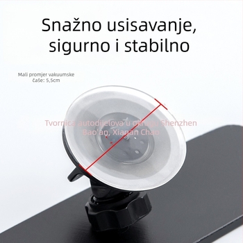 Automobilski retrovizor s usisnom čašom, ravno staklo ogledalo, bez napajanja, univerzalni model