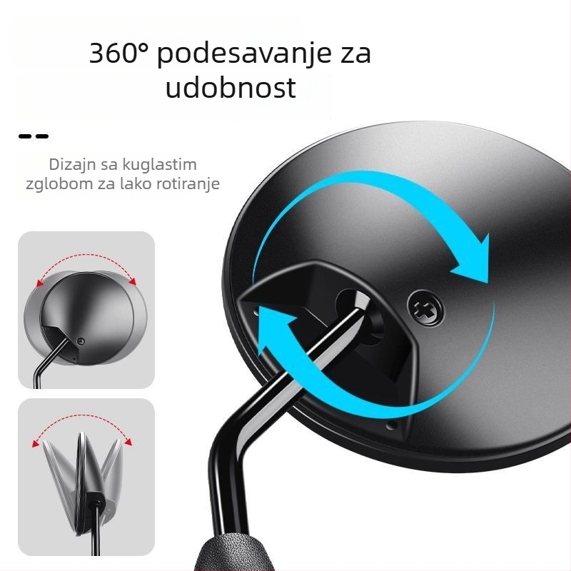 Retrovizor za električni bicikl, kratka stalk, univerzalno kompatibilan