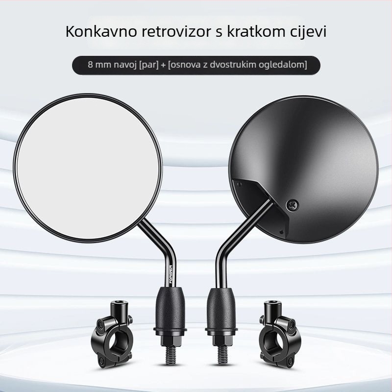 Retrovizor za električni bicikl, kratka stalk, univerzalno kompatibilan