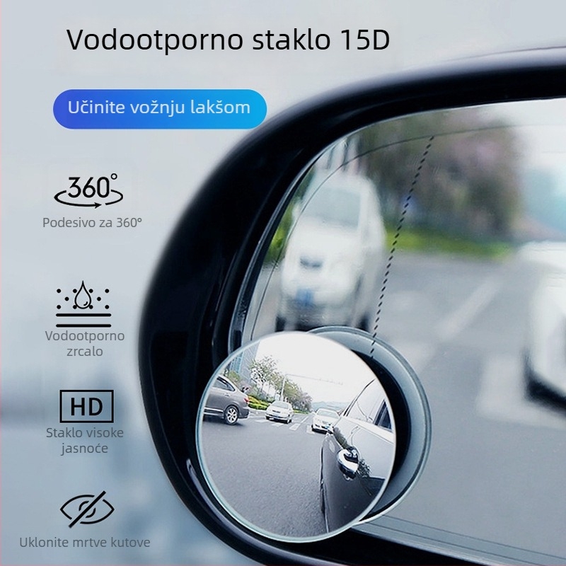 Turadze stražnji retrovizor, kompaktni kružni oblik za automobil, 360° refleksija za vožnju unatrag, zrcalo visoke razlučivosti