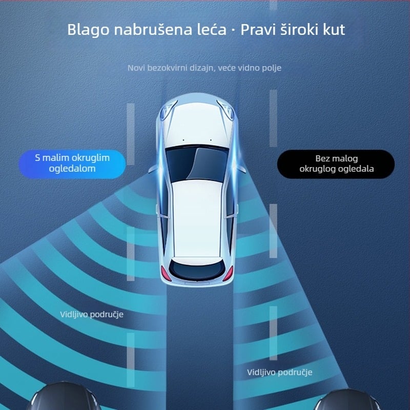 Turadze stražnji retrovizor, kompaktni kružni oblik za automobil, 360° refleksija za vožnju unatrag, zrcalo visoke razlučivosti