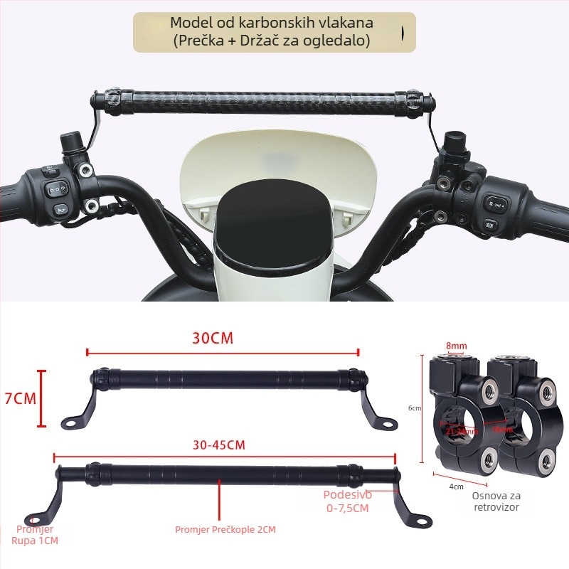 Držač balans štapa motocikla, prečki križnog štapa, produženi pedal i retrovizor – dodatak za modifikaciju električnog bicikla • Kategorija: 1 • Materijal: Drugo • Napon: Drugo • Marka: Drugo