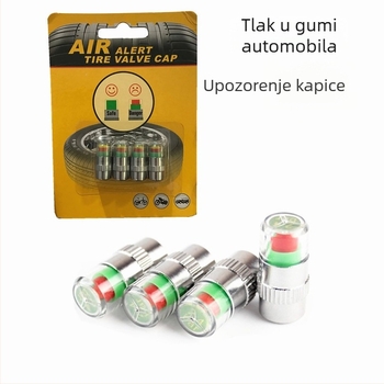Kapica za upozorenje tlaka guma – aluminijska legura, sustav praćenja tlaka, dvostrani prikaz, paket od 4 komada