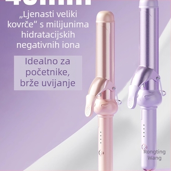 Tri u jedan uvijač za mokru i suhu kosu: keramički cilindar, negativni ioni, zaštita od opeklina i automatsko isključivanje — 40 W