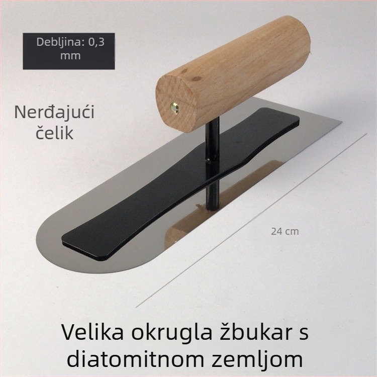 Špatula za žbukanje od nehrđajućeg čelika za gletanje i izravnavanje morta (diatomitna mort)