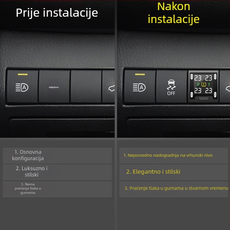 Loyal Guard monitor tlaka u gumama za 8. generaciju Camry, ugrađen, digitalni TFT zaslon, elektronički TPMS, visoka preciznost