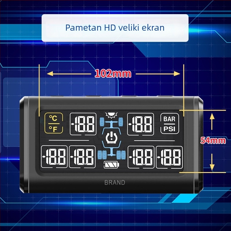TPMS sustav za nadzor tlaka u gumama kamiona – 6 kotača, vanjski bežični, digitalni zaslon, visoka preciznost (Model X6)
