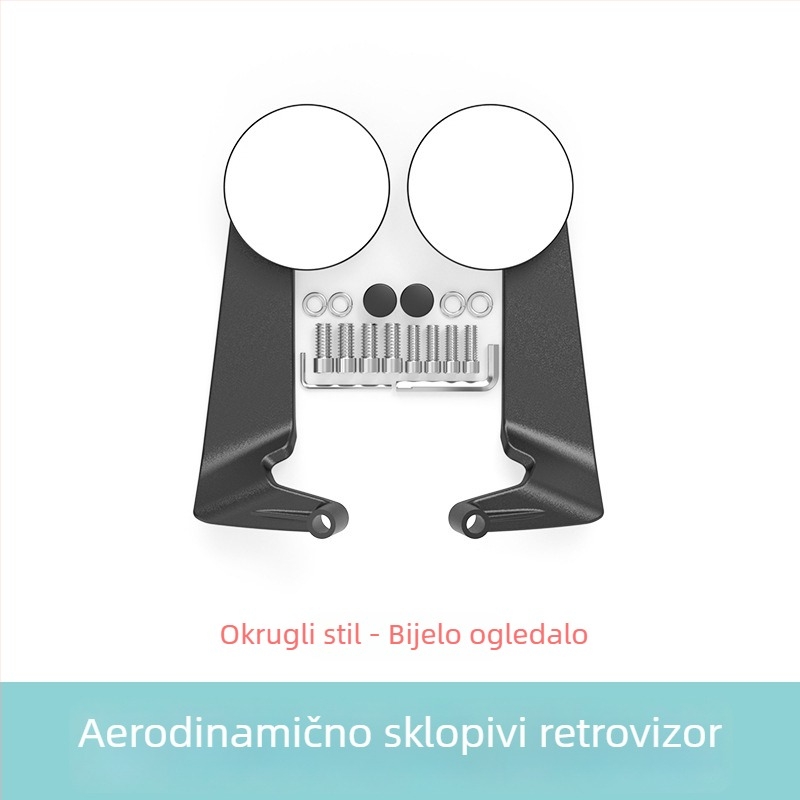 Retrovizor za motocikle i električna vozila – kružno ogledalo, kućište od aluminijske legure + plastike, montaža prednji i stražnji navoja, široko vidno polje, univerzalno