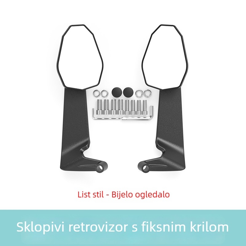 Retrovizor za motocikle i električna vozila – kružno ogledalo, kućište od aluminijske legure + plastike, montaža prednji i stražnji navoja, široko vidno polje, univerzalno
