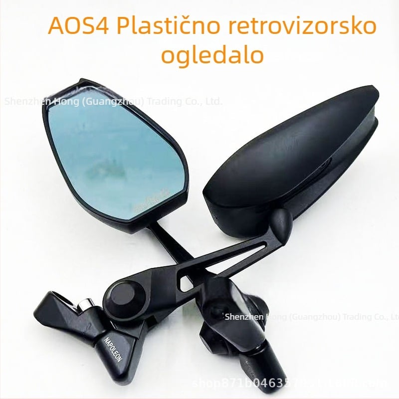 Retrovizor za motocikle i električne skutere — aluminijska legura, ABS kućište, kvadratno ogledalo, prednje i stražnje postavljanje, univerzalna prilagodba