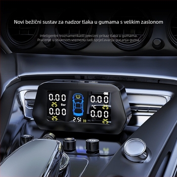 Sustav praćenja tlaka u gumama automobila, univerzalan, unutarnji i vanjski sustav, digitalni prikaz visoke preciznosti