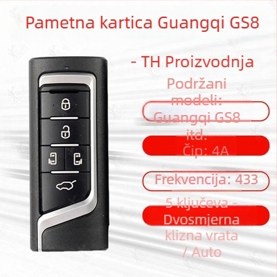 Daljinski ključ za GAC Trumpchi GS8/GM6/GM8 (YKQ349/YKQ350/YKQ351) — daljinsko upravljanje