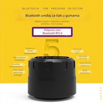 TPMS sustav za praćenje tlaka u gumama s Bluetoothom 5.0, digitalni zaslon, model V101B, za mala i srednja vozila, visoka preciznost